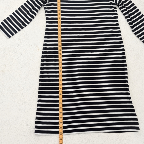 Theory | Lesnoy Stripe Cotton Cashmere Black White Dress Large Stretchy - Picture 8 of 11